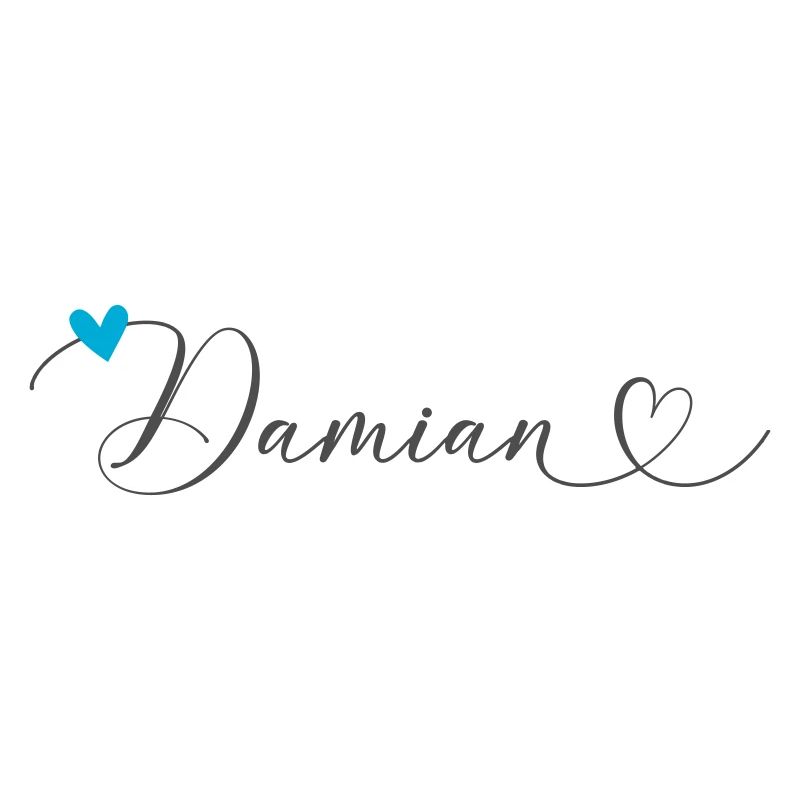 Damian Surname First name Calligraphy Heart