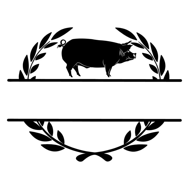 Logo pig in laurel wreath