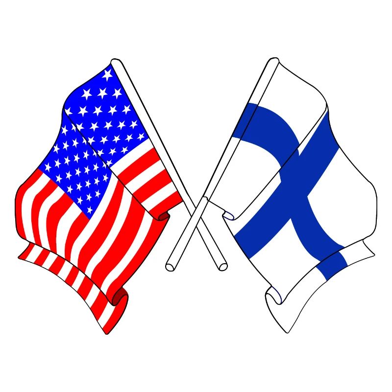Drapeau des États-Unis et drapeau de la Finlande