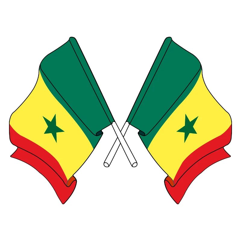 Deux drapeaux croisés par le Sénégal