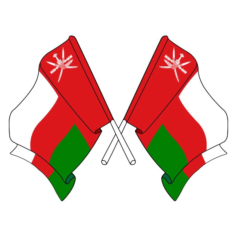 Two flags crossed from Oman