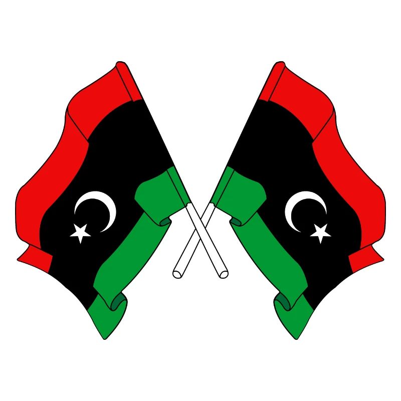 Two flags Libya