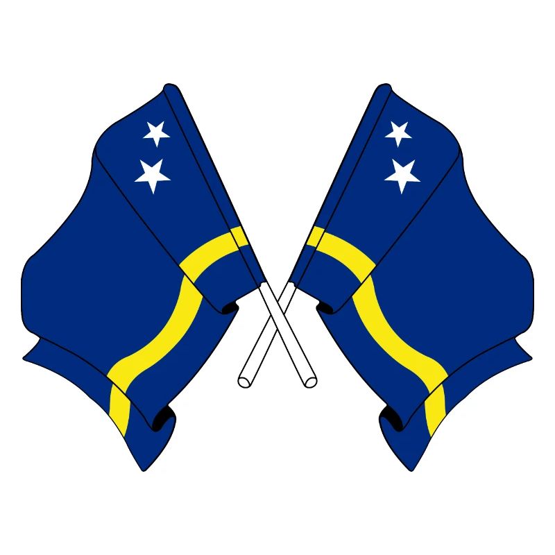 Two flags crossed from Curacao