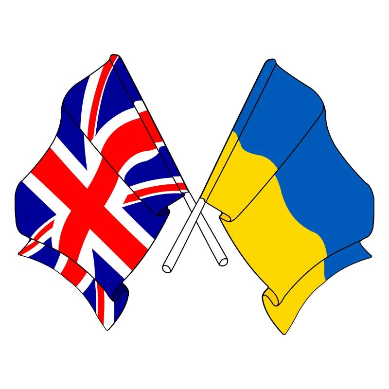 Drapeau de l’Angleterre et drapeau de l’Ukraine