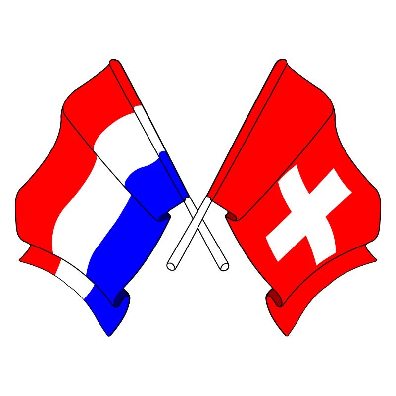 Drapeau des Pays-Bas et drapeau de la Suisse