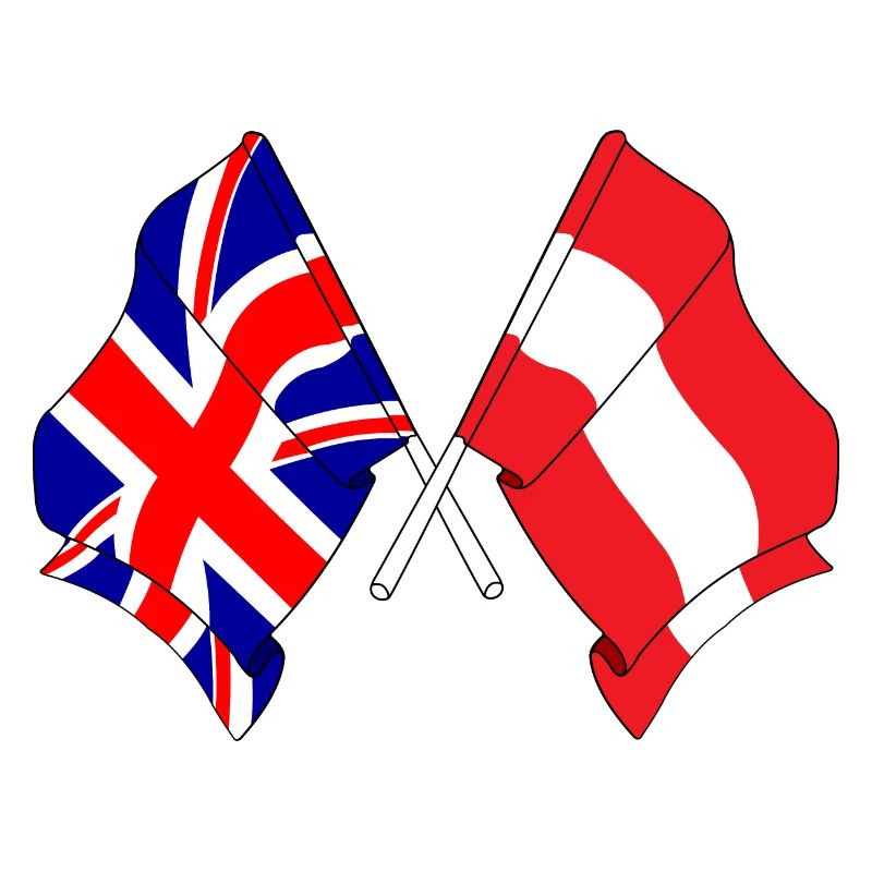Drapeau de l’Angleterre, drapeau de l’Autriche