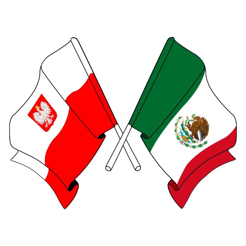 Drapeau de la Pologne, drapeau du Mexique