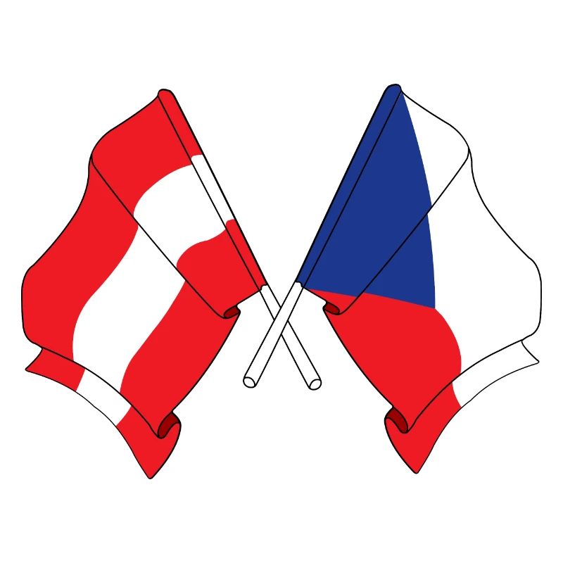 Drapeau Autriche, drapeau République tchèque