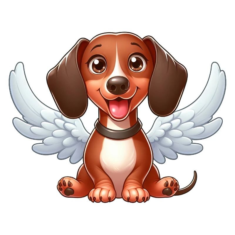 Ange teckel mignon avec des ailes