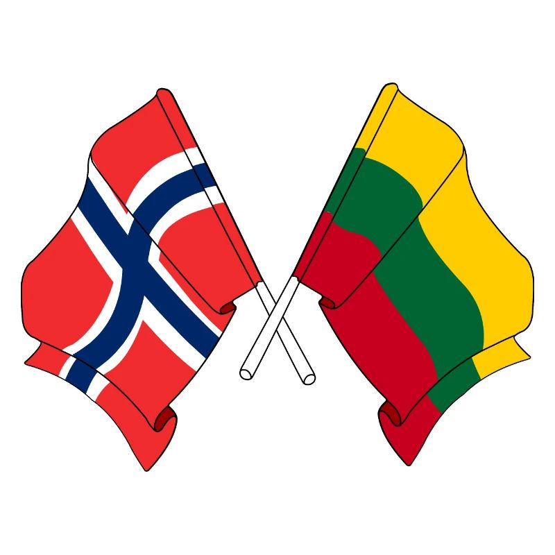 Flag Norway, flag Lithuania
