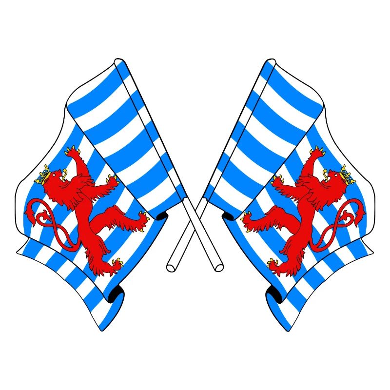 Two flags Luxembourg Belgium