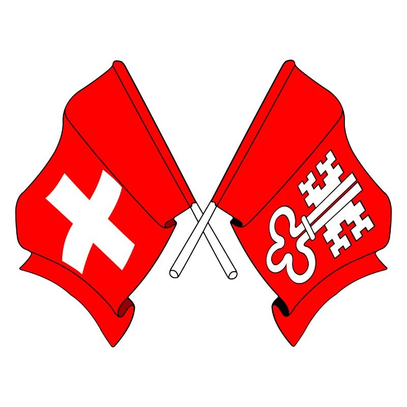 Drapeau de la Suisse et drapeau de Nidwald