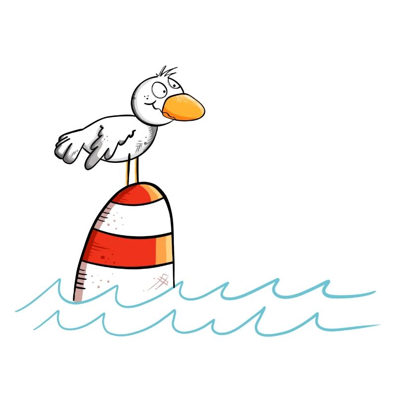 Drollige Möwe Will Meer