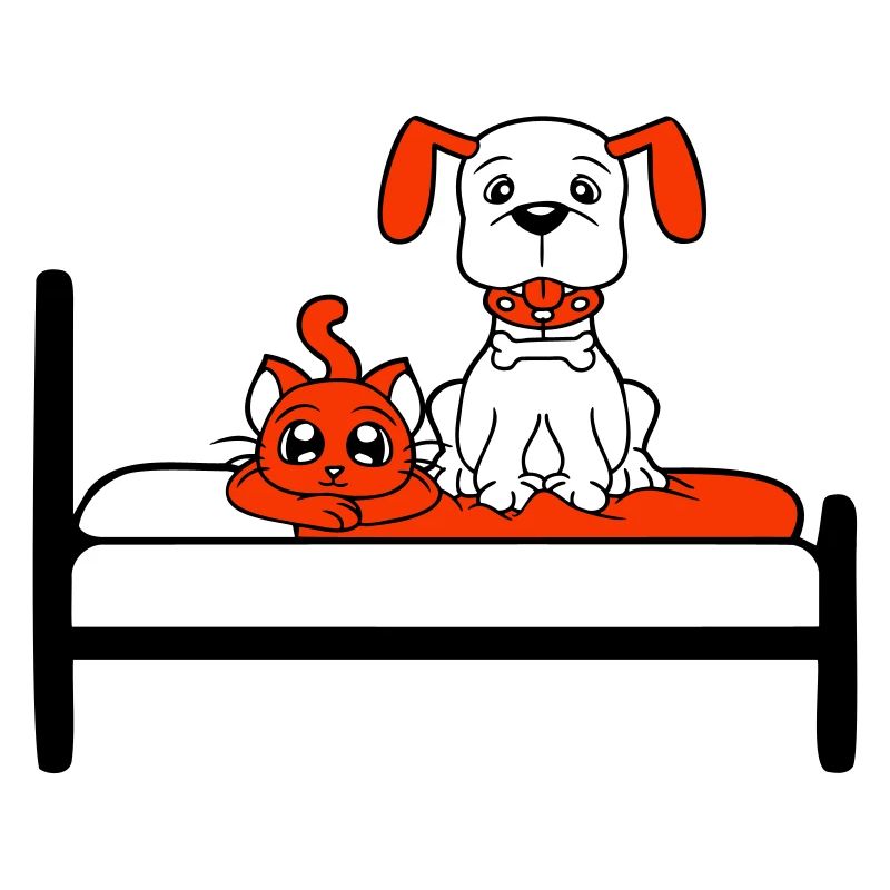Lit pour chien Chat Deux amis Équipe Chaton 2 Équipage