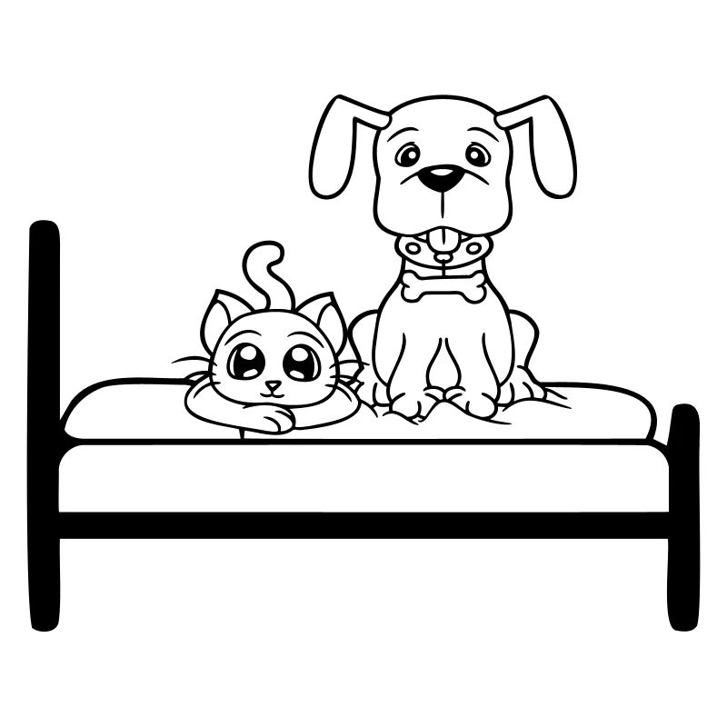 Lit pour chien Chat Deux amis Équipe Chaton 2 Équipage