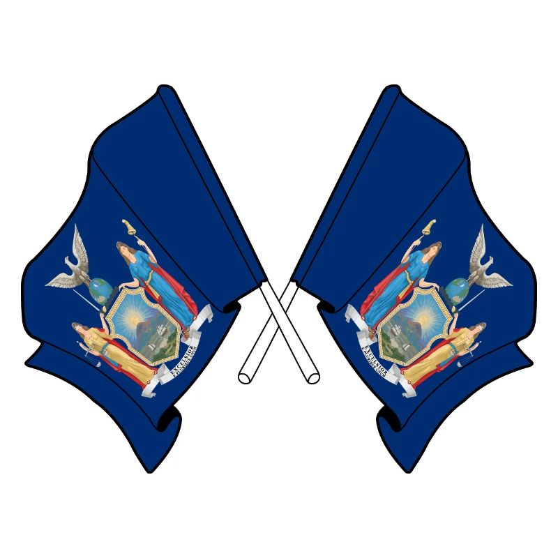 de petits drapeaux traversaient New York