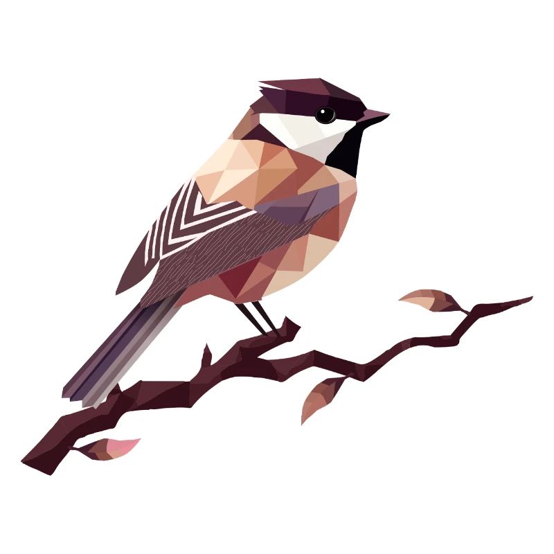 Geometrischer Singvogel – Elegante Polygonkunst