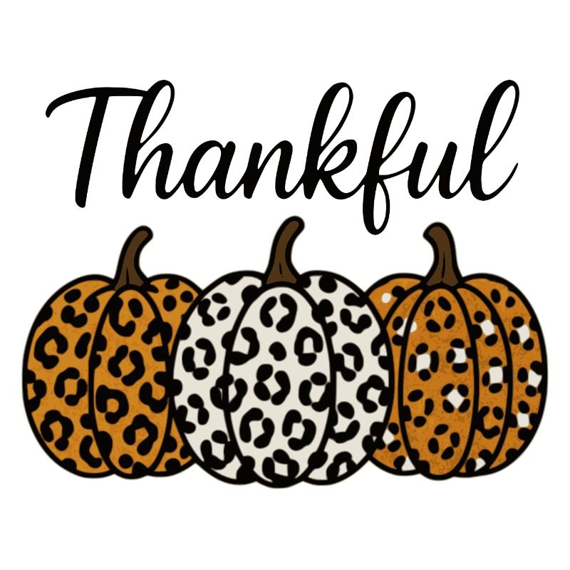 Leopard Pumpkin Fall Thankful