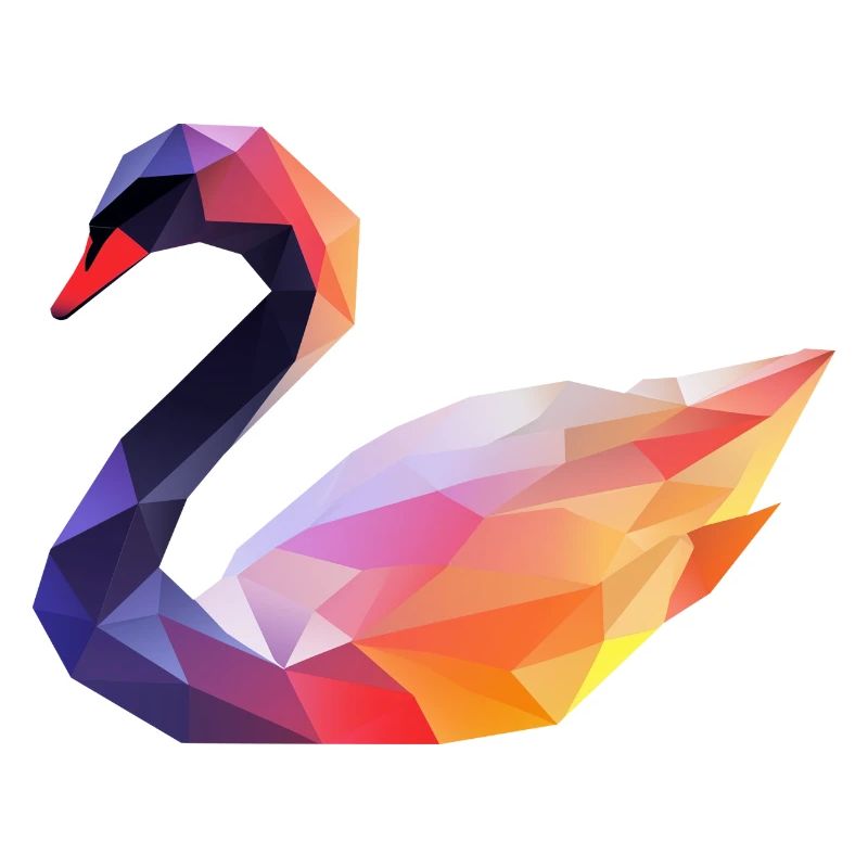 Colored Geometric Swan Logo