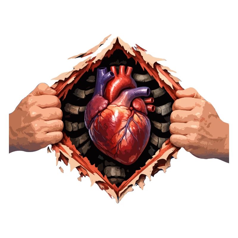 Heart through bursting casing