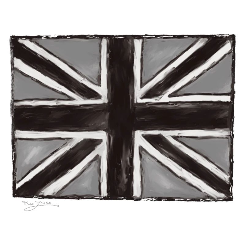Grau Gemaltes Union Jack Kunst