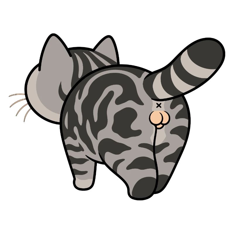 Gray tabby cartoon cat