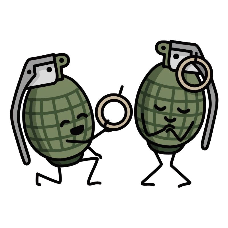 Hand Grenade Marriage Proposal Couples Army Ring Engaged