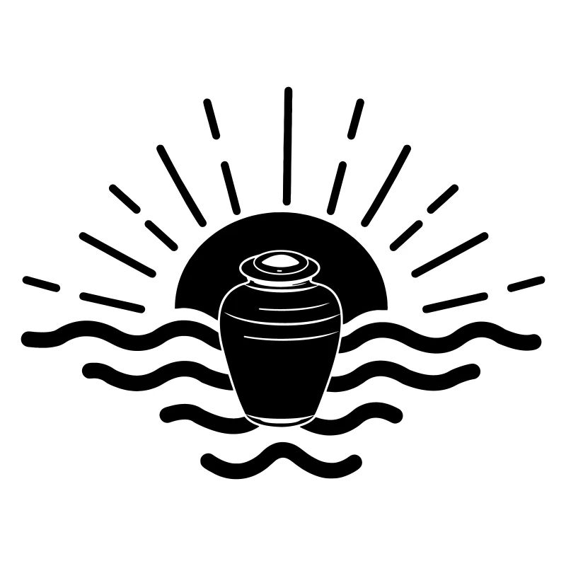 Urne de mer au coucher du soleil