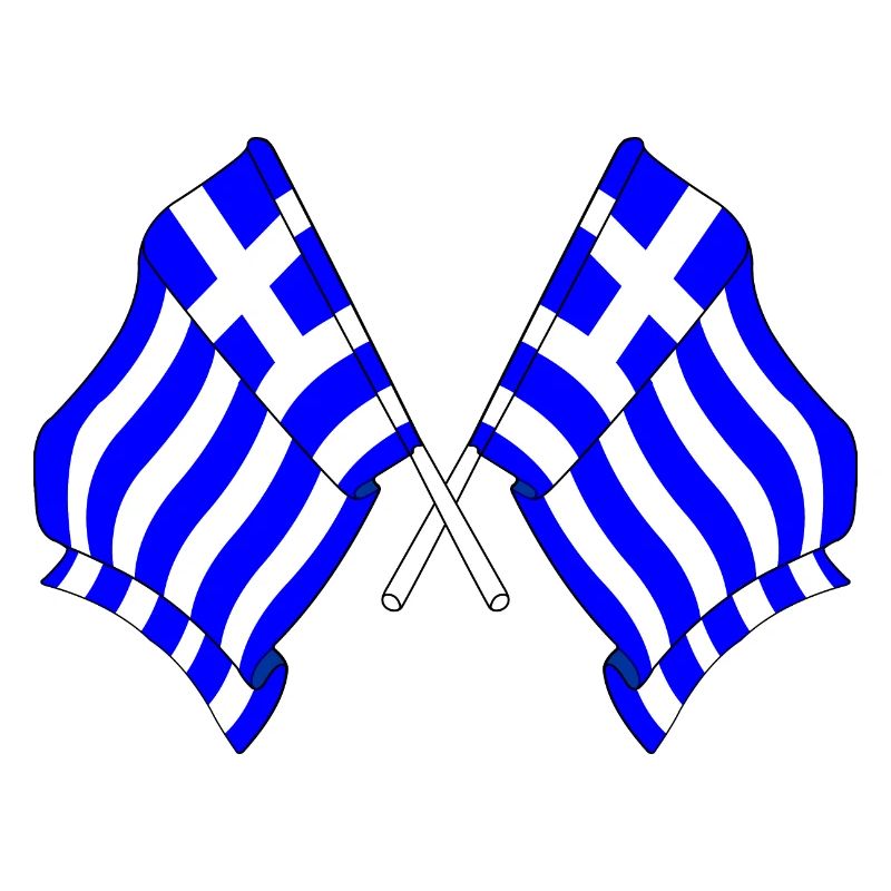 Deux drapeaux de la Grèce