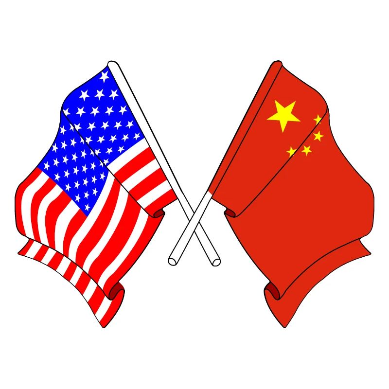 Drapeau des États-Unis et drapeau de la Chine