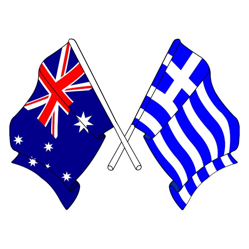 Drapeau de l’Australie et drapeau de la Grèce