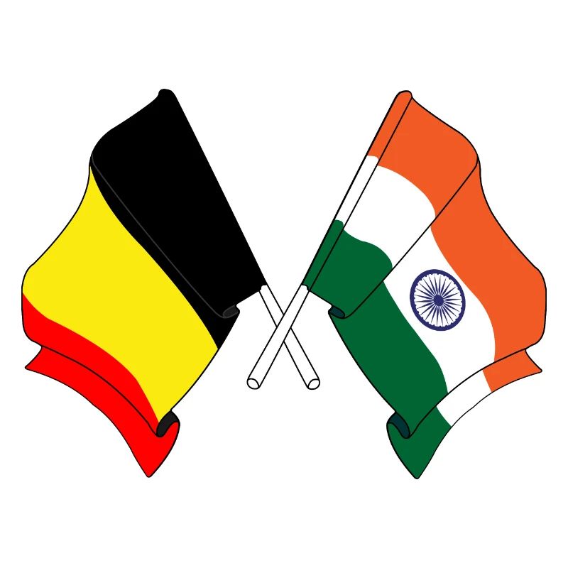 Drapeau de la Belgique, drapeau de l’Inde