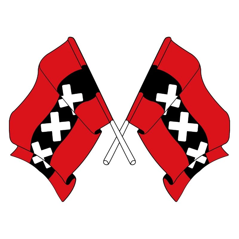 Deux drapeaux Amsterdam Pays-Bas