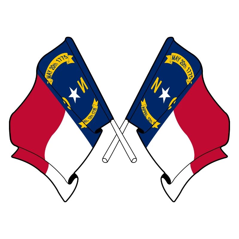 Two flags crossed North Carolina
