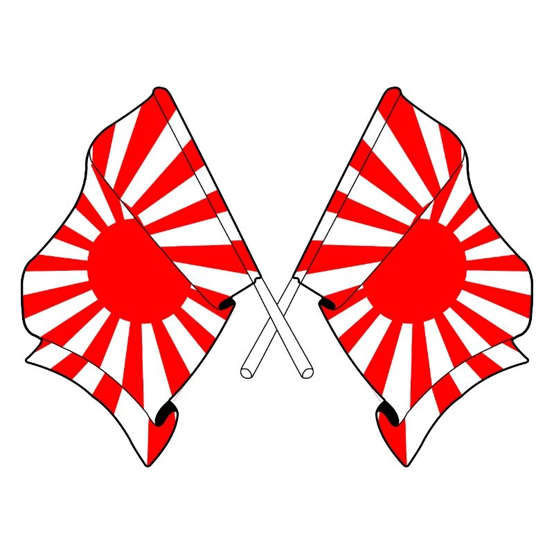 Crossed Rising Sun Flags