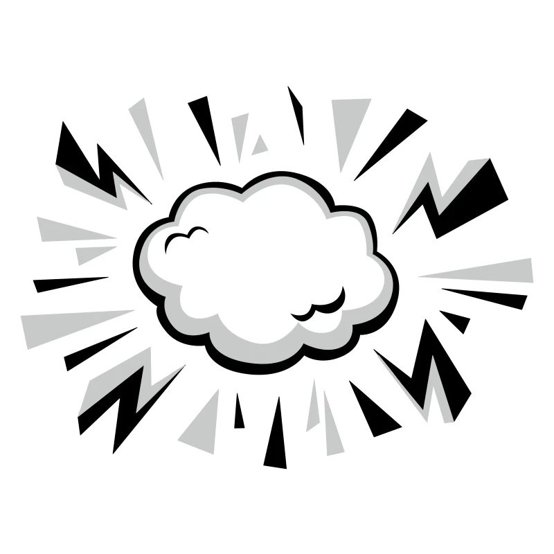Nuage comique avec éclairs