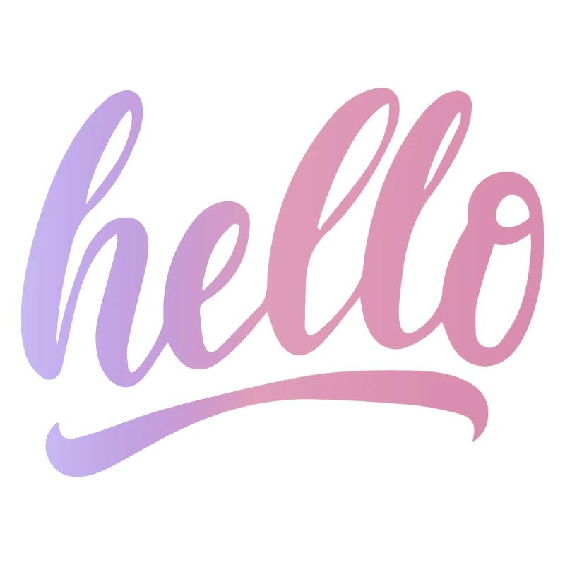 Hello greeting cheerful gradient writing