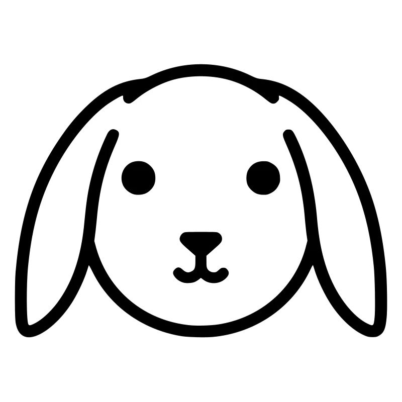 Cute floppy ear bunny rabbit head