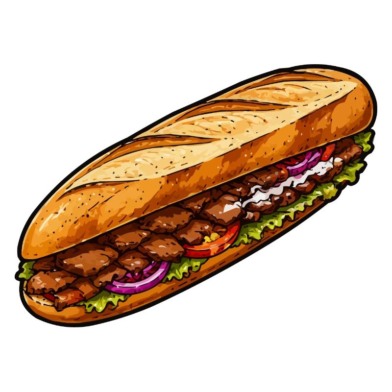 Baguette-Sandwich Illustration