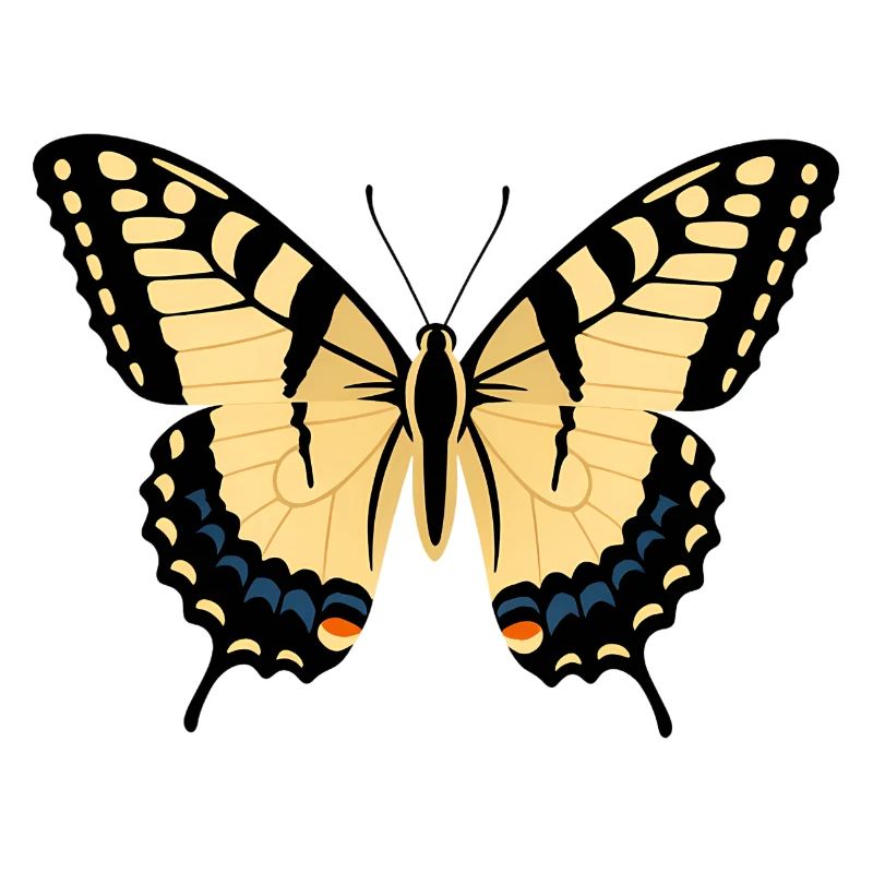 Ailes de papillon noir jaune