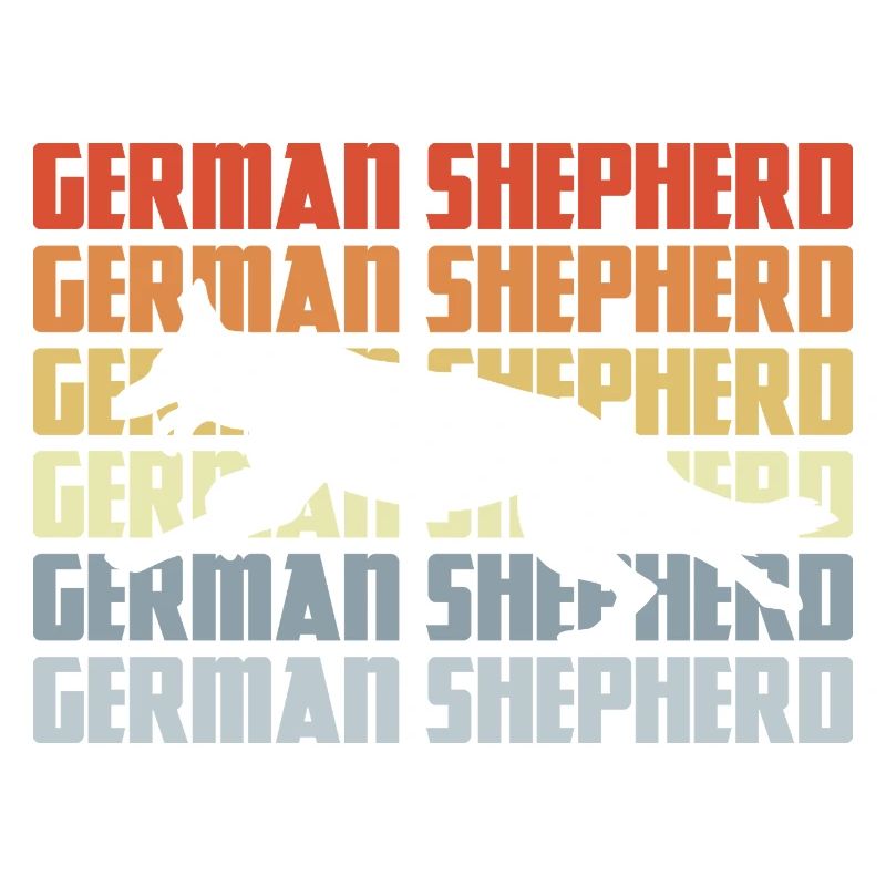 Deutscher Schäferhund Silhouette Retro