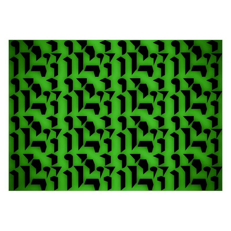Deco pattern shapes and objects in green-black