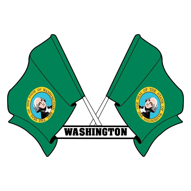 Two flags text WASHINGTON