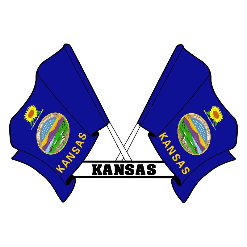 Two flags text KANSAS