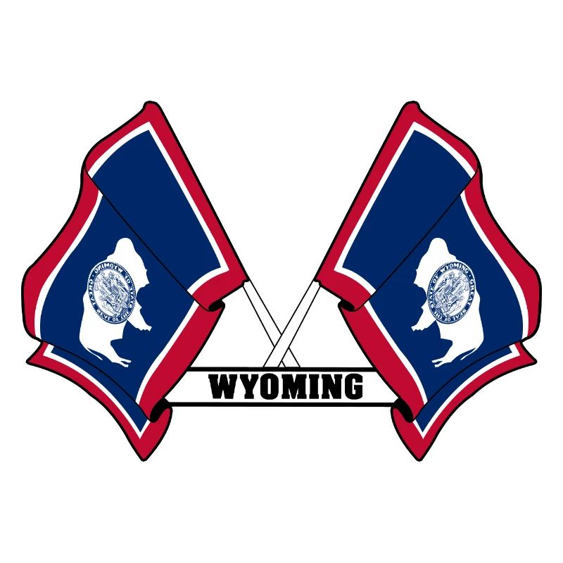 Texte à deux drapeaux WYOMING