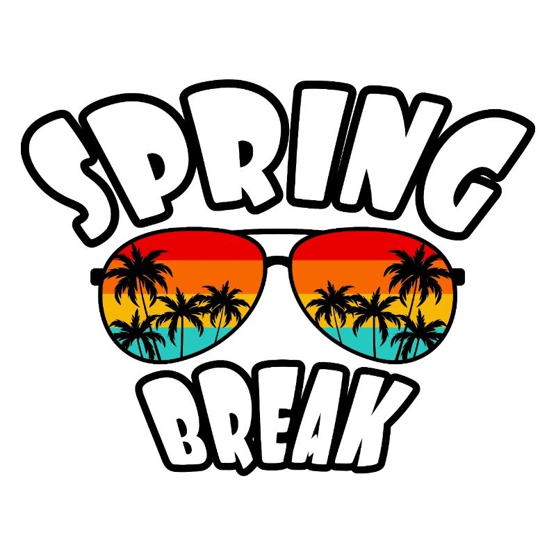 Spring Break Retro Sunset & Beach