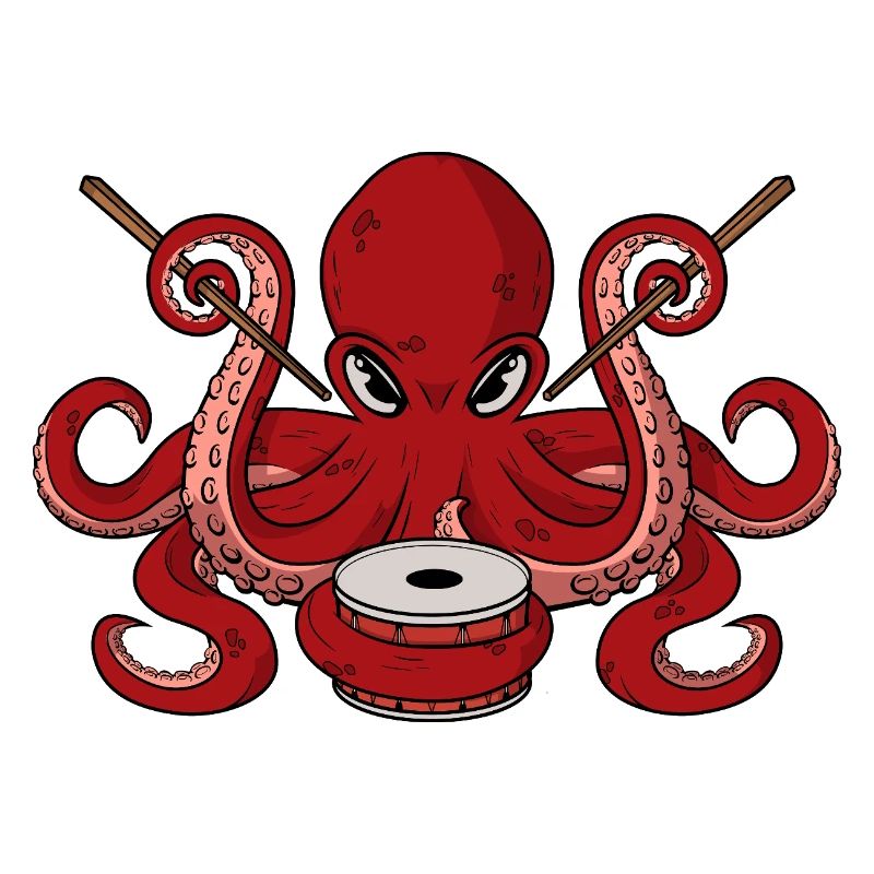 Funny Octopus Drummer Cool Percussion Musician Dad