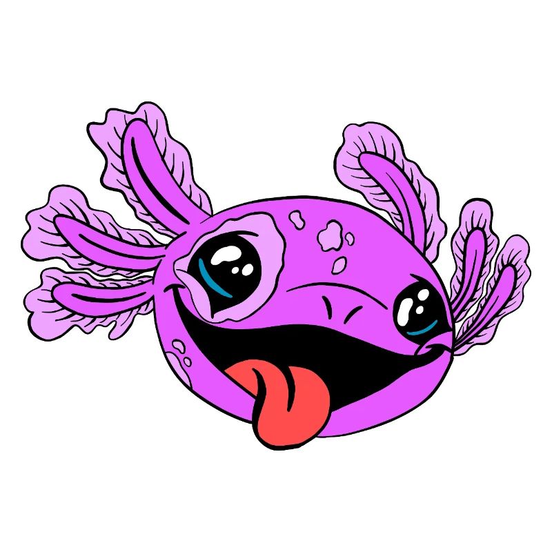 Axolotl coquin à la langue