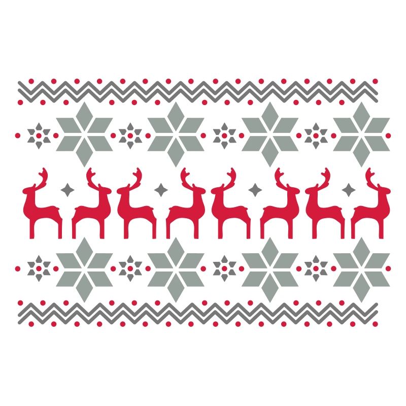 Poinsettia pattern and reindeer pattern
