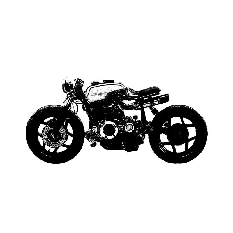 Schwarze Motorrad Silhouette Retro